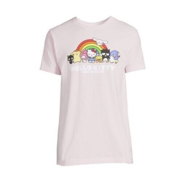 HELLO KITTY and Friends Men’s Size Graphic T-Shirt Short Sleeve Pink Size XL - Picture 1 of 4